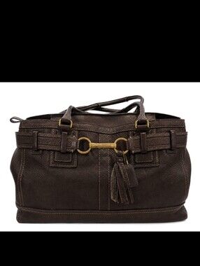 Vintage Coach Hampton Soho Large Pebbled Leather Carryall Bag Brown H0693-10215